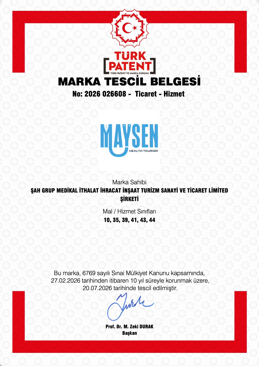 Marka Tescil Belgesi